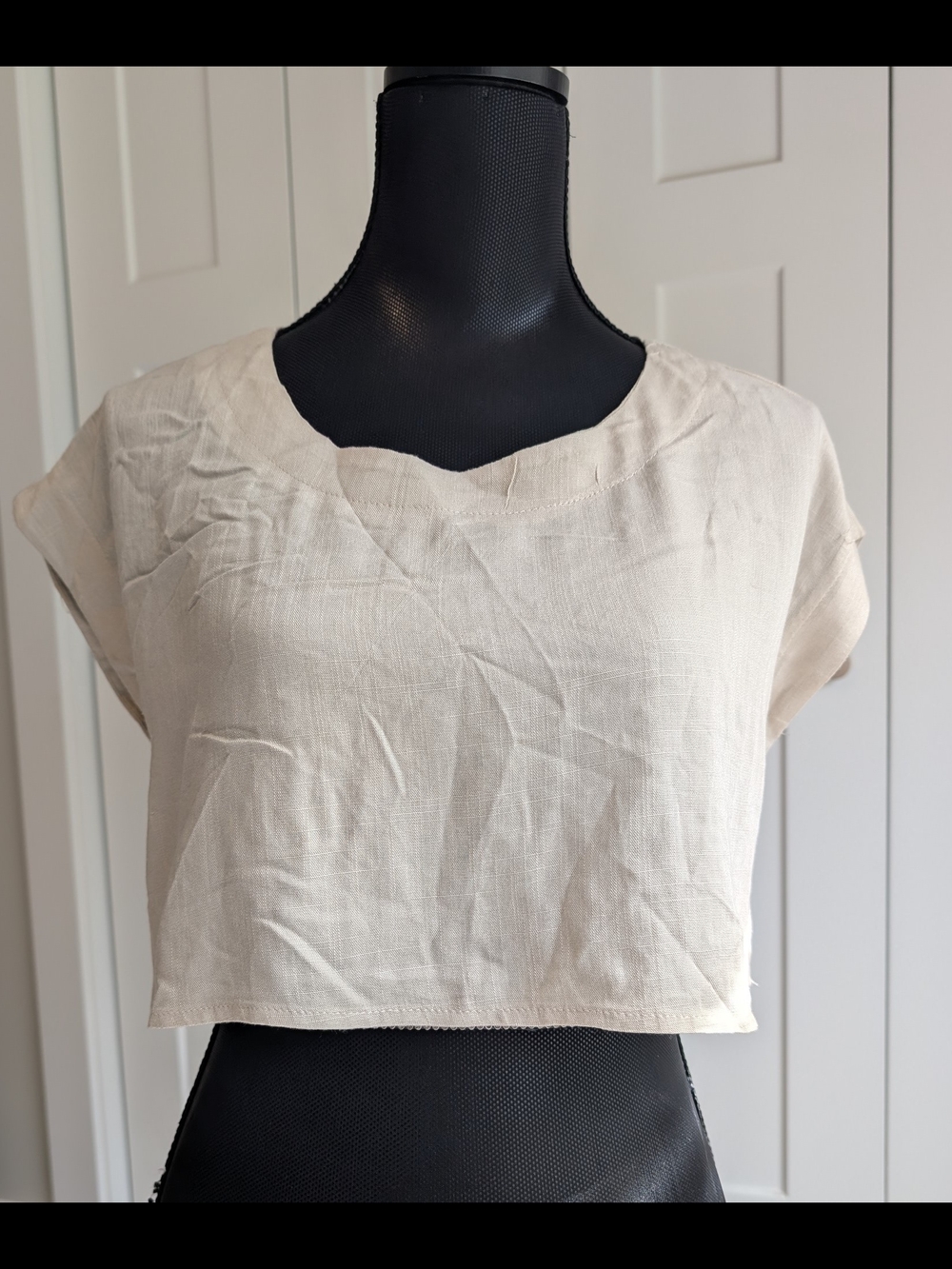 Hunter & Brown 100% Linen Boxy Crop Top – Minimalist Summer Top BNWT